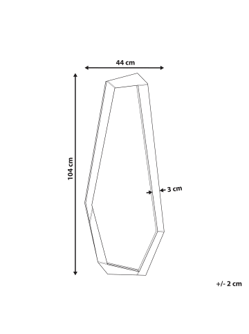 Beliani Wandspiegel CHANU in Braun - (W) 44 x (H) 104 x (L) 3 cm
