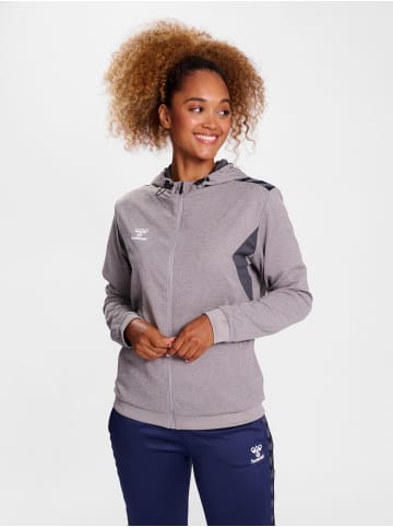 Hummel Hummel Zip Kapuzenpullover Hmlauthentic Multisport Damen Atmungsaktiv Schnelltrocknend in GREY MELANGE