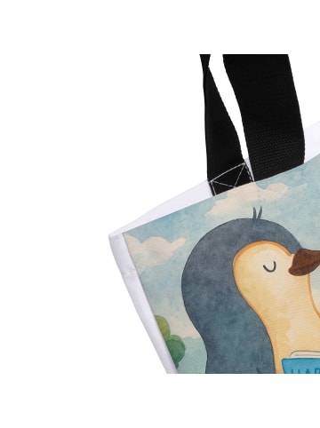Mr. & Mrs. Panda Shopper Pinguin Buch Design mit Spruch in Weiß