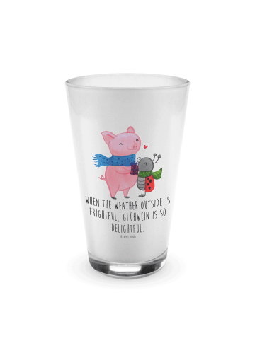 Mr. & Mrs. Panda Longdrinkglas Glühschwein Smörle mit Spruch in Transparent