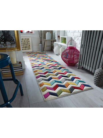 KADIMA DESIGN Farbintensiver Teppich mit geometrischem Präzisionsschnitt