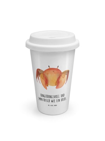 Mr. & Mrs. Panda Becher Sternzeichen Krebs mit Spruch in Weiß