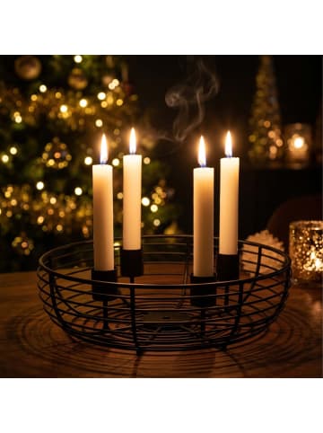 relaxdays Adventskranz in Schwarz - (H)6 x Ø 20,5 cm