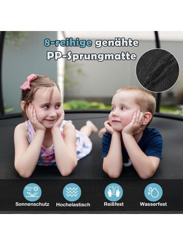COSTWAY Ø366 cm Trampolin Outdoor mit Leiter in Schwarz