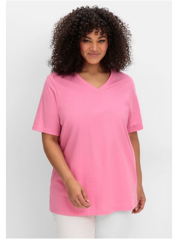 sheego Shirt in blumiges pink