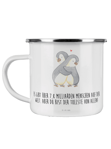 Mr. & Mrs. Panda Teetasse Pinguine Kuscheln mit Spruch in Weiß