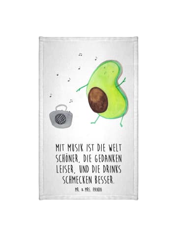 Mr. & Mrs. Panda Gästehandtuch Avocado Tanzen mit Spruch in Weiß