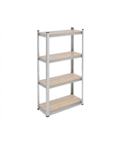 relaxdays Schwerlastregal in Silber - (B)70 x (H)138 x (T)30 cm