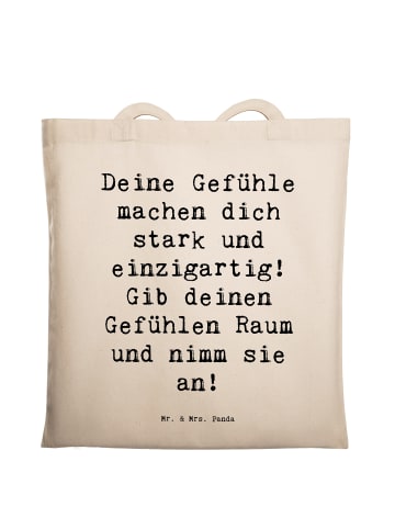Mr. & Mrs. Panda Tote Bag Spruch Emotionen ausdrücken mit Spruch in Creme