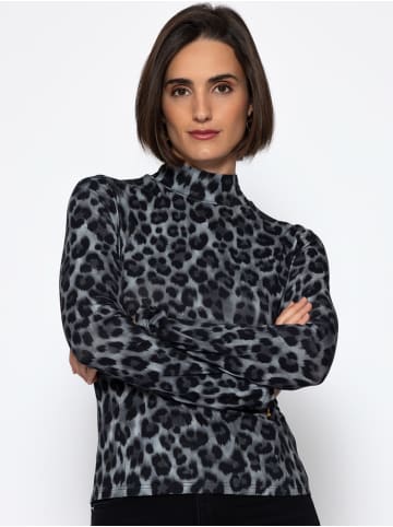 SASSYCLASSY Langarmshirt im Leo-Print in Grau