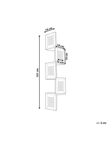 Beliani Bücherregal ALDER in Schwarz/Braun - (W) 19 x (H) 101 x (L) 19 cm