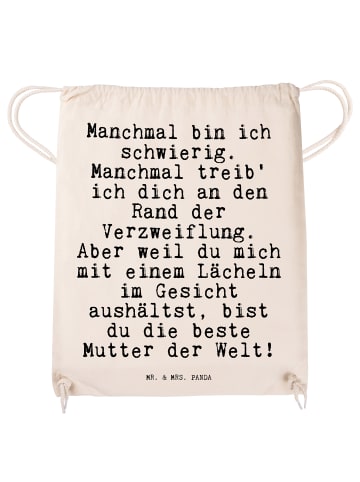 Mr. & Mrs. Panda Rucksackbeutel Manchmal bin ich schwierig.... m... in Creme