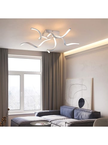 ZMH Deckenleuchte LED in Weiß Dimmbar 48W Wellenförmig Modern Flurlampe L 65CM