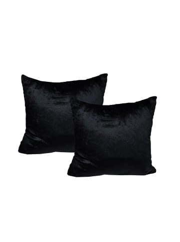 JACK 2er Set Teddy Flausch Kissen 40x40cm in Schwarz