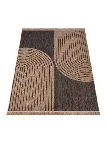 KADIMA DESIGN Outdoor Teppich Natur Balkon, Terrasse in Anthrazit