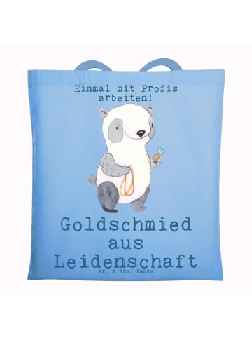 Mr. & Mrs. Panda Tragetasche Goldschmied Leidenschaft mit Spruch in Sky Blue