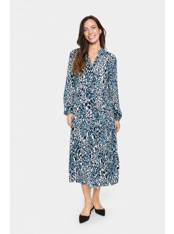 SAINT TROPEZ Kleid EdaSZ Lockere Passform in Baby's Breath Blue Animal