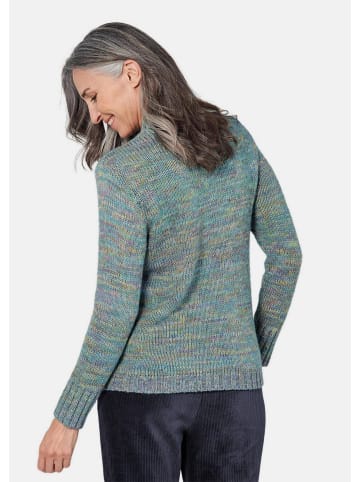 GOLDNER Kurzgröße:  Hüftlanger Langarmpullover, Zopfstrick in bunt / gemustert