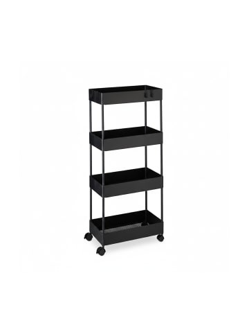 relaxdays Rollwagen in Schwarz - (B)40 x (H)93 x (T)22 cm