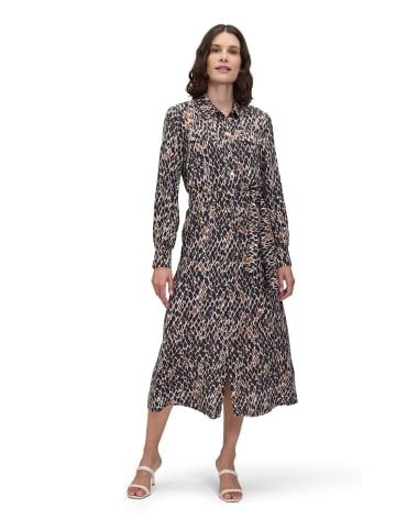 Betty Barclay Hemdblusenkleid mit Bindegürtel in Dark Blue/Brown
