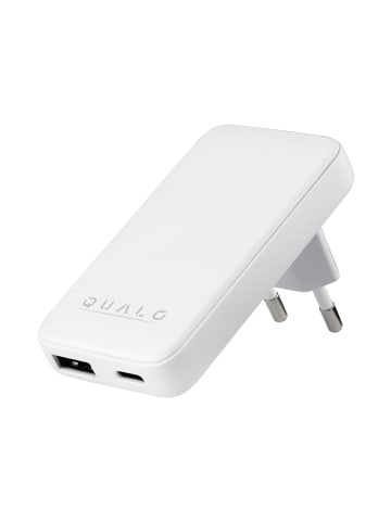 Qualo QUALO GaN Ultra Slim USB-A Wandladegerät USB-C PD 45W weiß