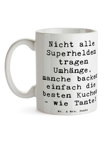 Mr. & Mrs. Panda Kaffeepott Spruch Super Tante mit Spruch in Weiß