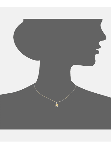 Diamant L'éternel Halskette mit Anhänger aus 375 Gelbgold mit Diamant mit Citrin