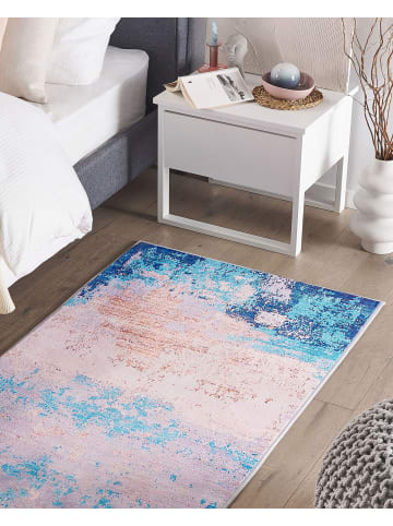 Beliani Kurzflor INEGOL in Blau/Beige - (W) 80 x (H) 0.5 x (L) 150 cm