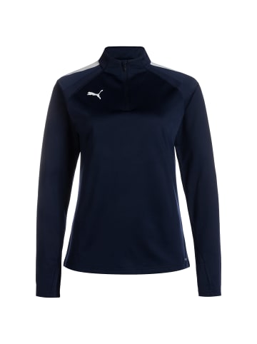 Puma Trainingspullover TeamLIGA 1/4 Zip in dunkelblau / weiß