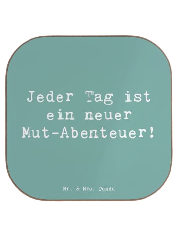 Mr. & Mrs. Panda Drink Coaster Spruch Angst überwinden Abenteuer... in Meeresbrise
