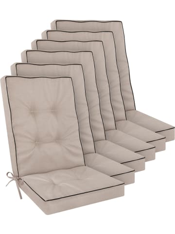 Aspero 6 Hochlehner Stuhlauflagen Alicante in Beige