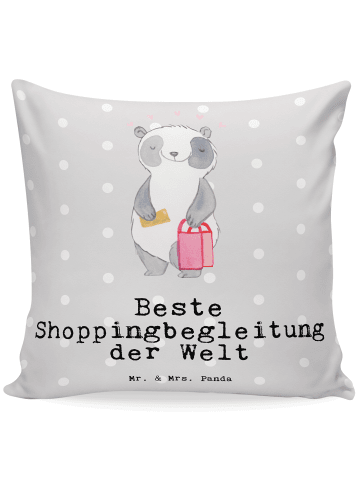 Mr. & Mrs. Panda Kuschelkissen Panda Beste Shoppingbegleitung de... in Grau Pastell