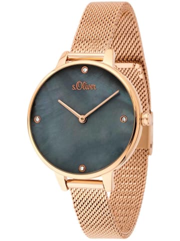 s.Oliver Time Quarzuhr SO-3657-MQ rosegoldfarben in rosa