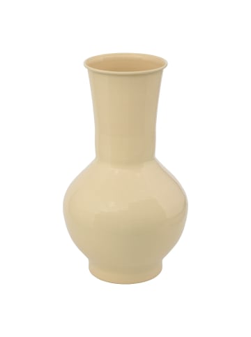 Atmosphera Créateur d'intérieur Emaillierte Metallvase KIAN in Gelb, Ø 20 x 34,5 cm