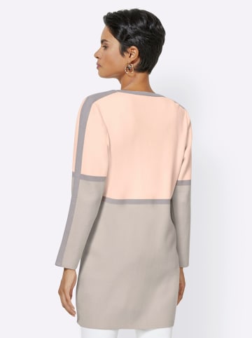creation L Long-Strickjacke in beige-grau