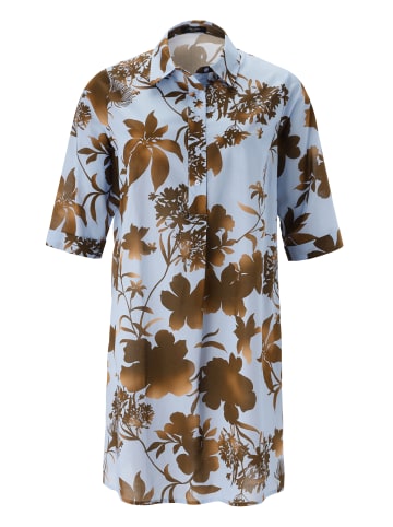 Aniston PLUS Hemdblusenkleid in hellblau-braun