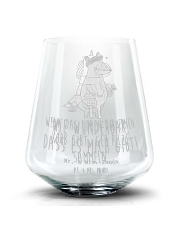 Mr. & Mrs. Panda Blümchentail Glas Einhorn Pilz mit Spruch in Transparent