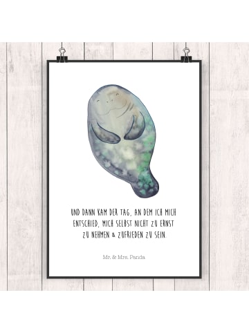 Mr. & Mrs. Panda Bild Seekuh Happy mit Spruch in Weiß