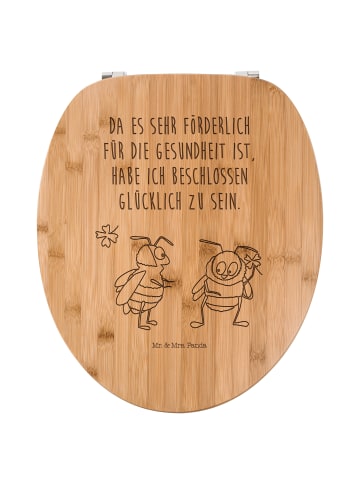 Mr. & Mrs. Panda Toilettendeckel Hummeln Kleeblatt mit Spruch in Transparent