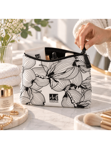 Dr. Botanicals 3-tlg. Reiseset: Kosmetiktasche, Zahnbürste & Nachtcreme Grüner Tee 60 ml