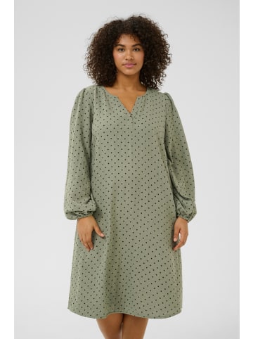 KAFFE curve Kleid KCnika Regular fit in Vetiver w. Deep Black Dot