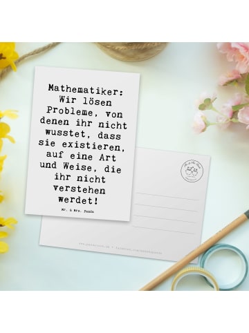 Mr. & Mrs. Panda Postkarte Spruch Mathematiker Magie mit Spruch in Weiß