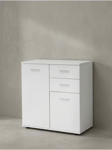 KADIMA DESIGN Kommode | Weiß, 71x78x35.5cm, Türen, Schubladen