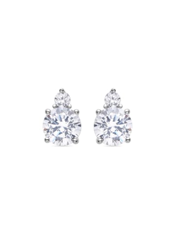 Luxenter Ohrringe aus 925er Sterlingsilber und Zirkonia mit Brillantschliff, rhodiniert