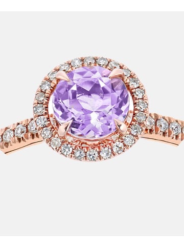 Diamant L'éternel Ring aus 375 Roségold mit 0.30 Karat Diamant mit Amethyst