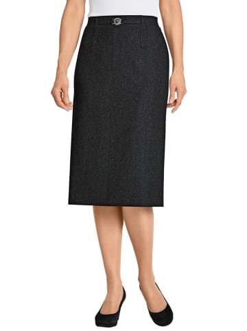 GOLDNER Kurzgröße: Klassischer Schurwoll-Schlupfrock in anthrazit / melange