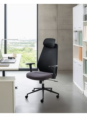 Beliani Bürostuhl ORYN in Schwarz - (W) 71 x (H) 111 x (L) 65 cm