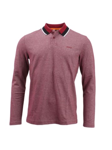 BOSS Langarm-Poloshirt in Medium red