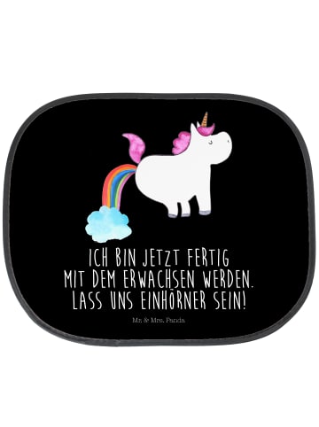 Mr. & Mrs. Panda Sonnenschutz Auto Einhorn Pupsen mit Spruch in Schwarz