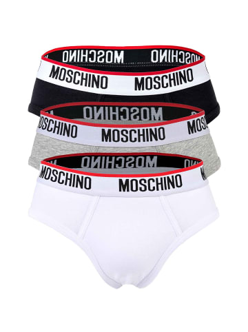 Moschino Slip 3er Pack in Schwarz/Grau/Weiß